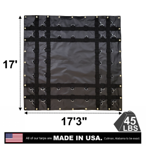 Lookout Mountain Tarp - 17' x 17' Square Coil Tarp with D-Rings for Flatbed Truck and Trailer